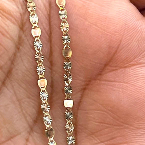 18” Tricolor Flat Chain 14k Italian Solid Gold - Picture 3 of 6